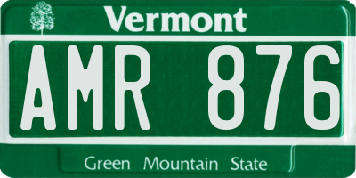 VT license plate AMR876