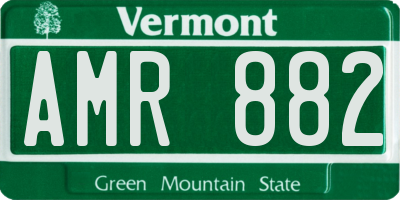 VT license plate AMR882