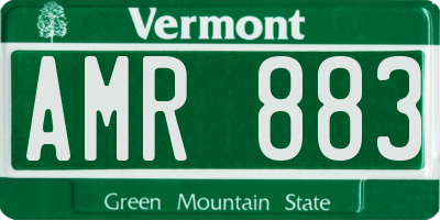 VT license plate AMR883