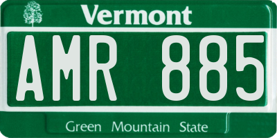 VT license plate AMR885