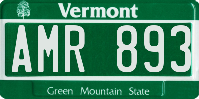 VT license plate AMR893
