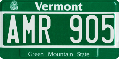 VT license plate AMR905