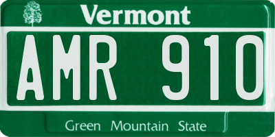 VT license plate AMR910