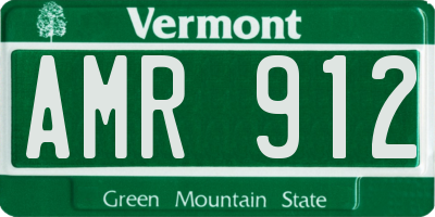 VT license plate AMR912