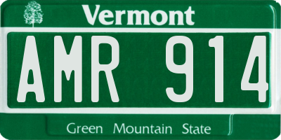 VT license plate AMR914