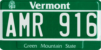 VT license plate AMR916