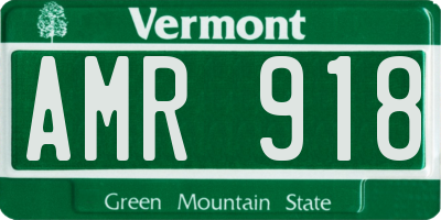 VT license plate AMR918