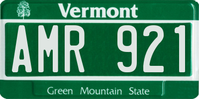 VT license plate AMR921