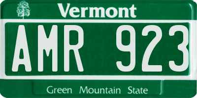 VT license plate AMR923