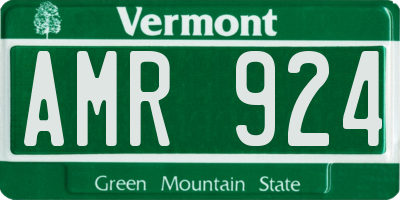 VT license plate AMR924