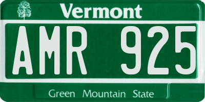 VT license plate AMR925