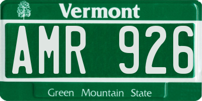 VT license plate AMR926