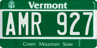 VT license plate AMR927