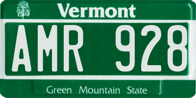 VT license plate AMR928