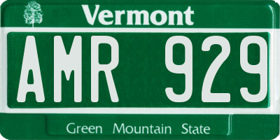 VT license plate AMR929