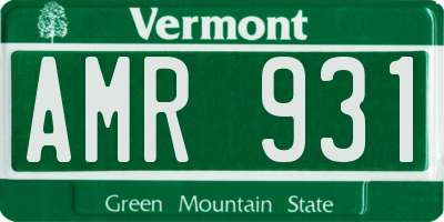 VT license plate AMR931