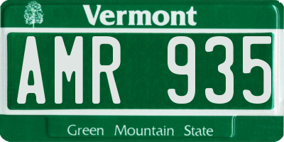VT license plate AMR935