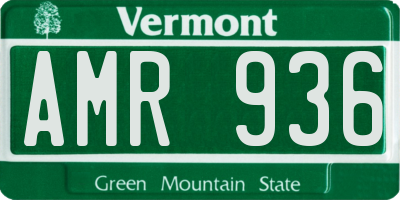 VT license plate AMR936