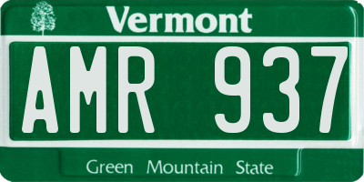 VT license plate AMR937
