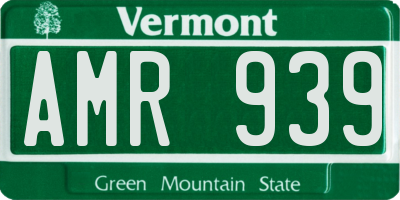 VT license plate AMR939