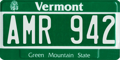 VT license plate AMR942