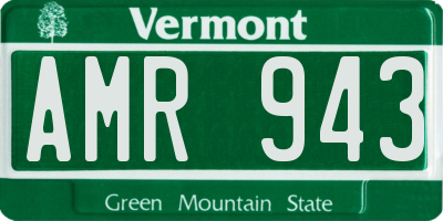 VT license plate AMR943