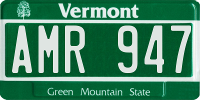 VT license plate AMR947