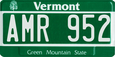 VT license plate AMR952