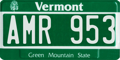 VT license plate AMR953