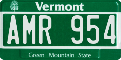 VT license plate AMR954