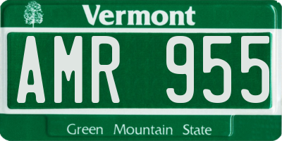 VT license plate AMR955