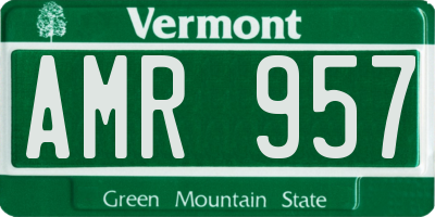 VT license plate AMR957