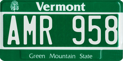 VT license plate AMR958