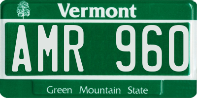 VT license plate AMR960
