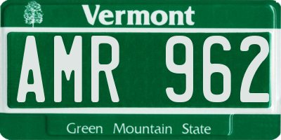 VT license plate AMR962