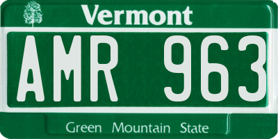 VT license plate AMR963