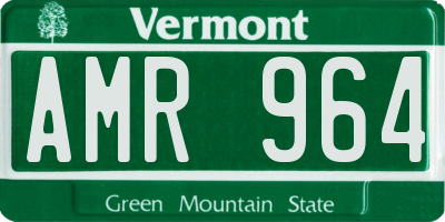 VT license plate AMR964