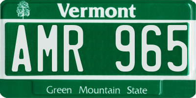 VT license plate AMR965