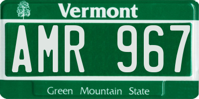 VT license plate AMR967