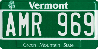 VT license plate AMR969