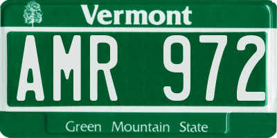 VT license plate AMR972