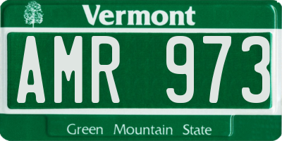 VT license plate AMR973