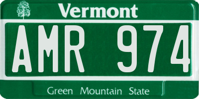 VT license plate AMR974
