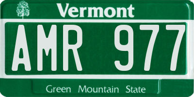 VT license plate AMR977