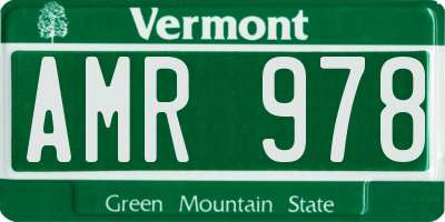 VT license plate AMR978