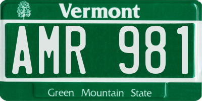 VT license plate AMR981