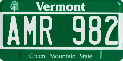 VT license plate AMR982