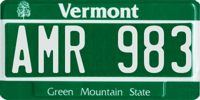 VT license plate AMR983