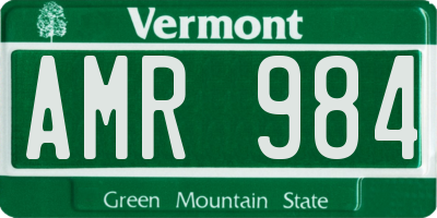 VT license plate AMR984
