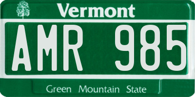 VT license plate AMR985